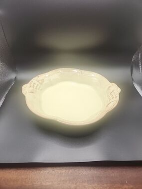 Casafina Madeira Harvest Ceramic Serving Bowl in Cream with Scalloped Edges
